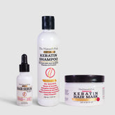 Keratin Sulfate-Free Shampoo + Keratin Hair Mask + Active Hair Serum - The Nature's Pick