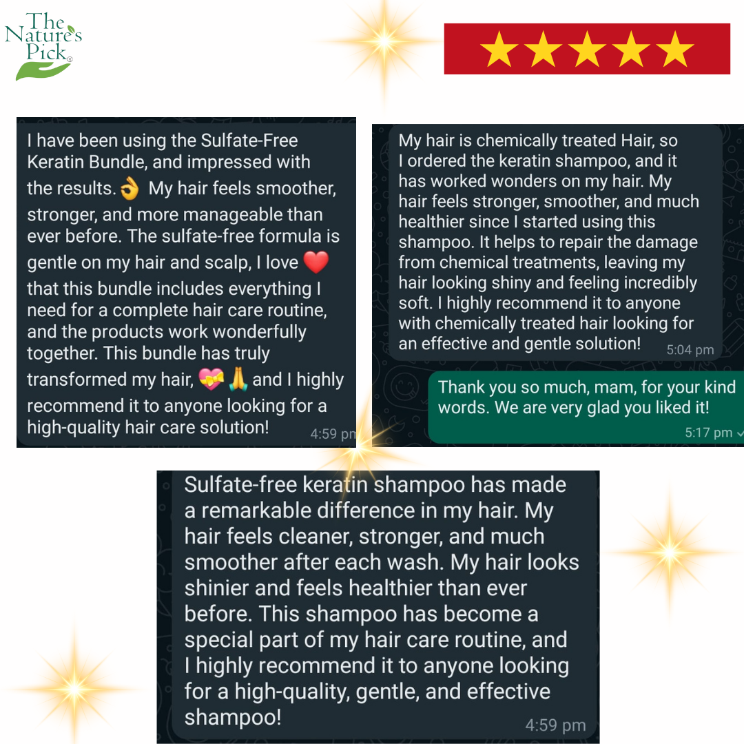 Keratin Sulfate-Free Shampoo + Active Hair Serum - The Nature's Pick