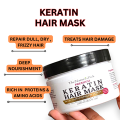 Keratin Sulfate-Free Shampoo + Keratin Hair Mask + Active Hair Serum